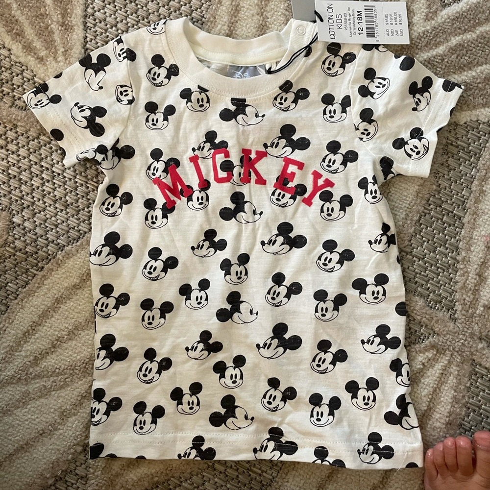 Brand new Cotton On Mickey shirt 12-18 months